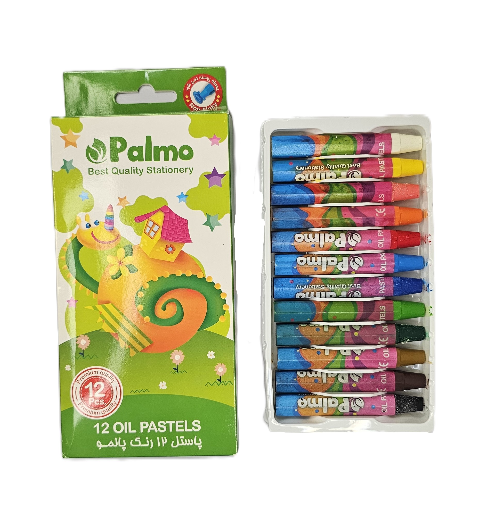 پاستل 12 رنگ مقوایی پالمو palmo